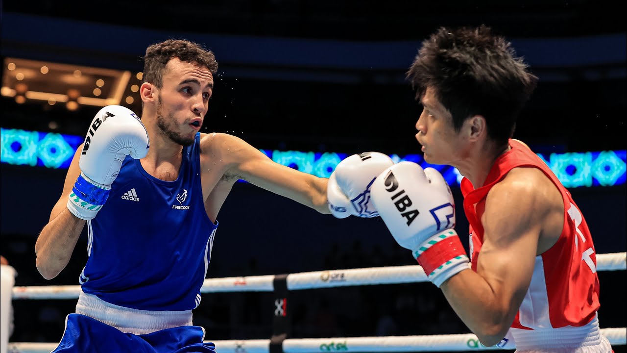 Billal Bennama (FRA) vs. Tu Po Wei (TPE) IBA World Boxing Championships 2023 QF's (51kg) backdrop