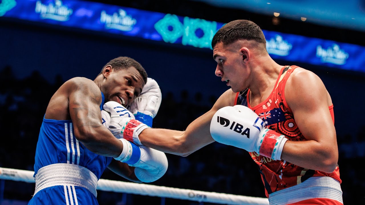 Callum Peters (AUS) vs. Wanderley Pereira (BRA) IBA World Boxing Championships 2023 QF's (75kg) background