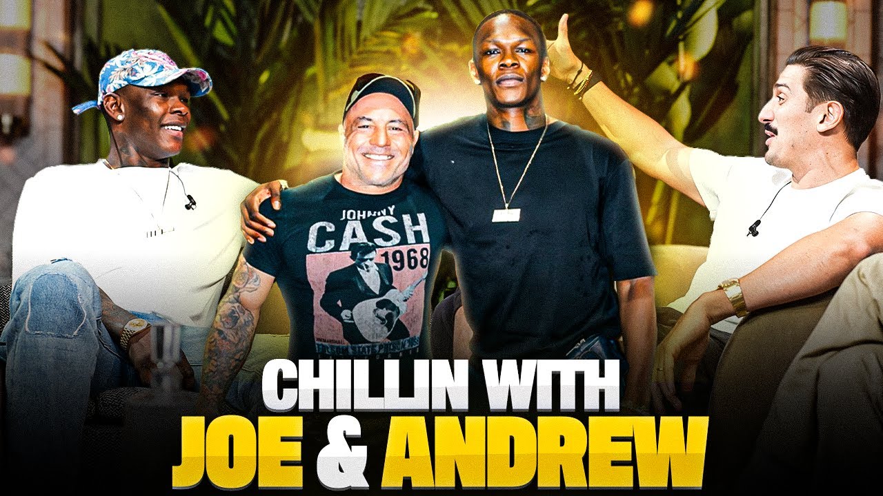 Israel Adesanya Reconnects With Joe Rogan & Andrew Schulz In Epic Conversations backdrop
