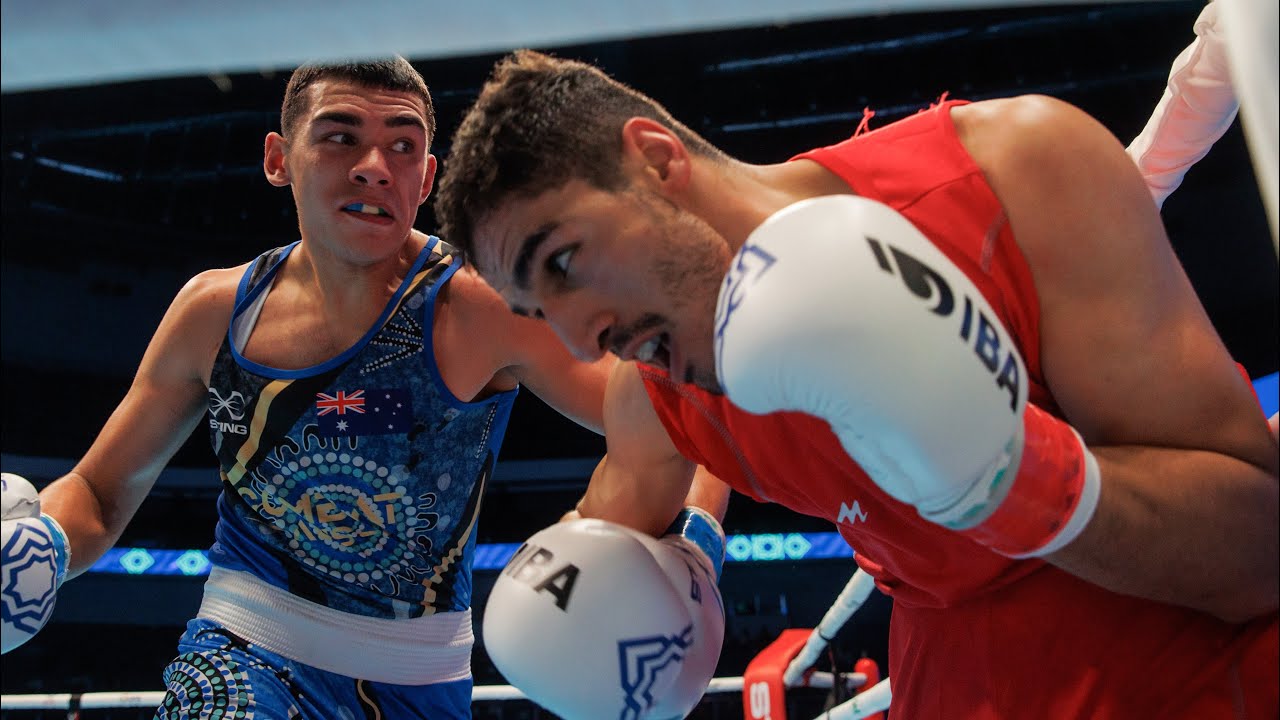 Callum Peters (AUS) vs. Seyed Shahin Mousavi (IRI) IBA World Boxing Championships 2023 (75kg) background