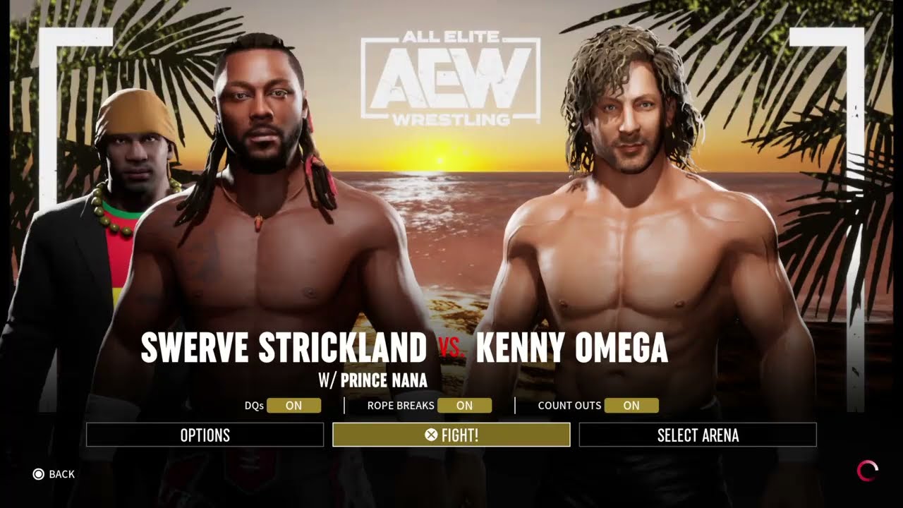 Swerve Strickland vs Kenny Omega. Swerve to the Beach. AEW: Fight Forever