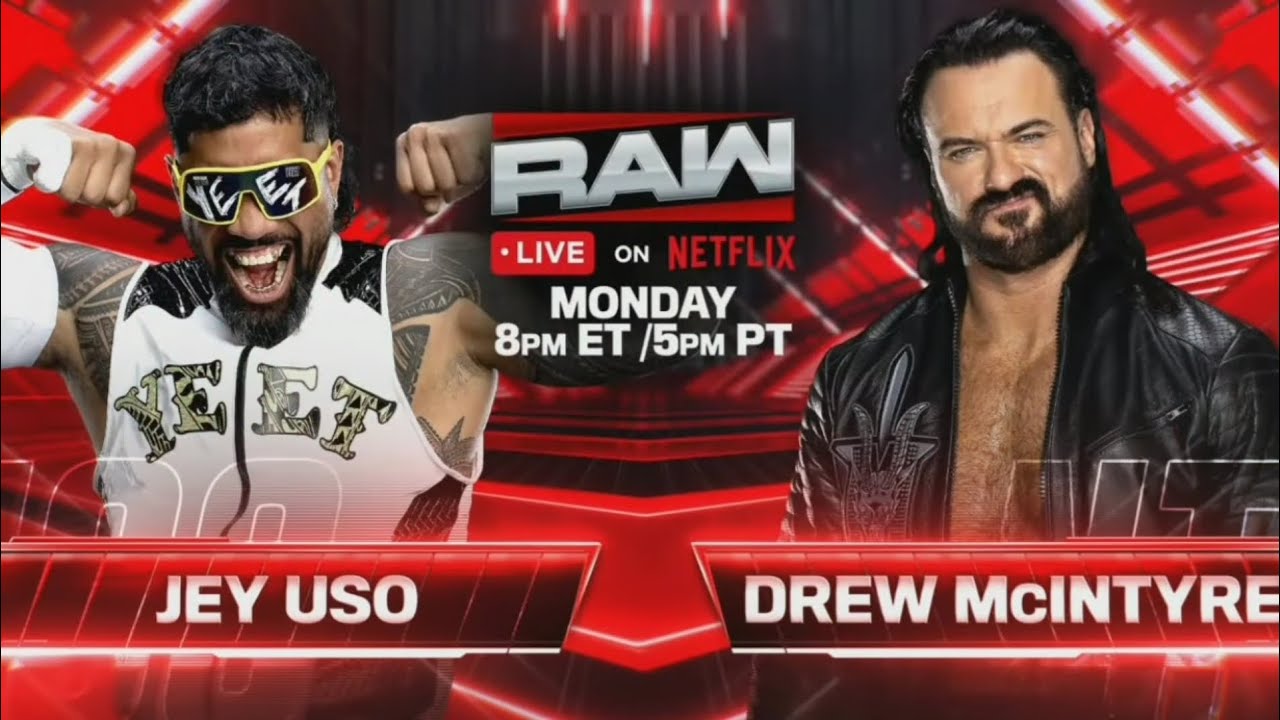 Jey Uso vs Drew McIntyre (1/2): Raw, Jan. 6, 2025