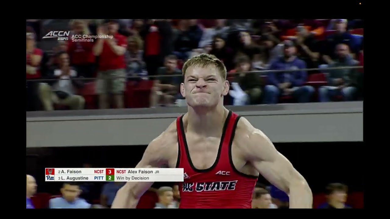 174lbs Alex Faison (NC State) vs Luca Augustine (Pitt) backdrop