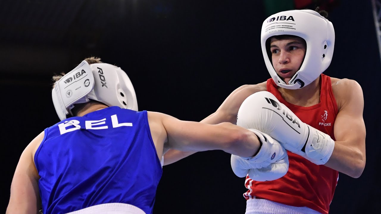 Mohamed Djemmal (FRA) vs. Brandon Venture (BEL) IBA Youth World Championships 2024 (54kg) backdrop