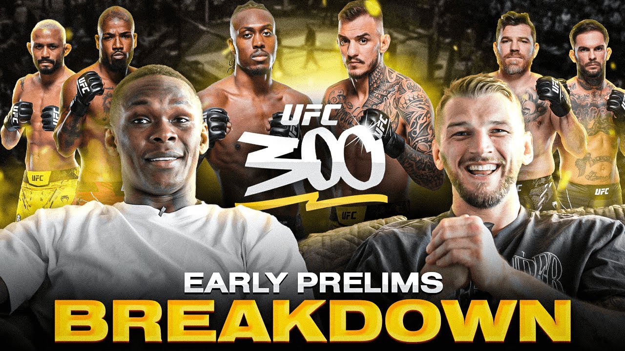 Israel Adesanya & Dan Hooker Breakdown UFC 300 Early Prelims background