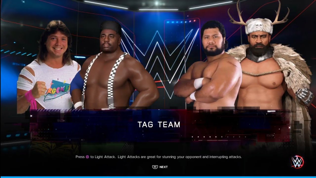 Heroes of Wrestling. Jannetty & Koko vs Haku & Barbarian. WWE 2K23