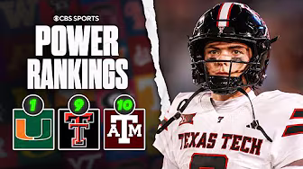 College Football Power Rankings Week 7: Miami regains No. 1 spot, Texas Tech & Texas A&M in Top 10 background