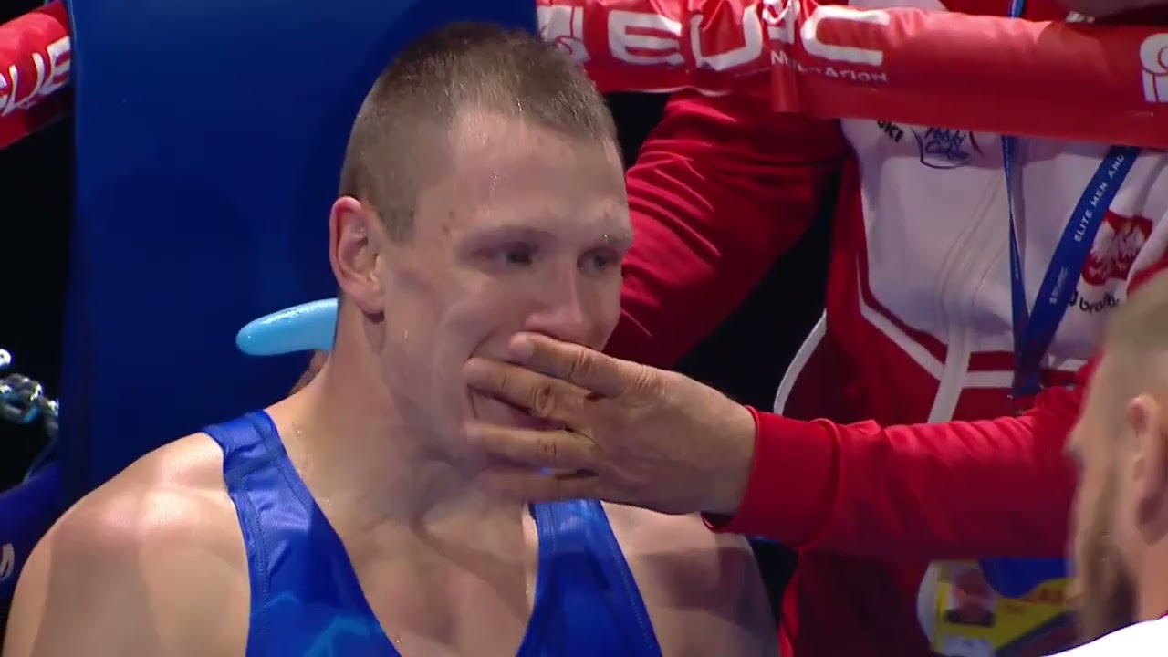 Kamran Shakhsuvarly (AZE) vs. Michał Jarliński (POL) European Boxing Championships 2024 (75kg) backdrop
