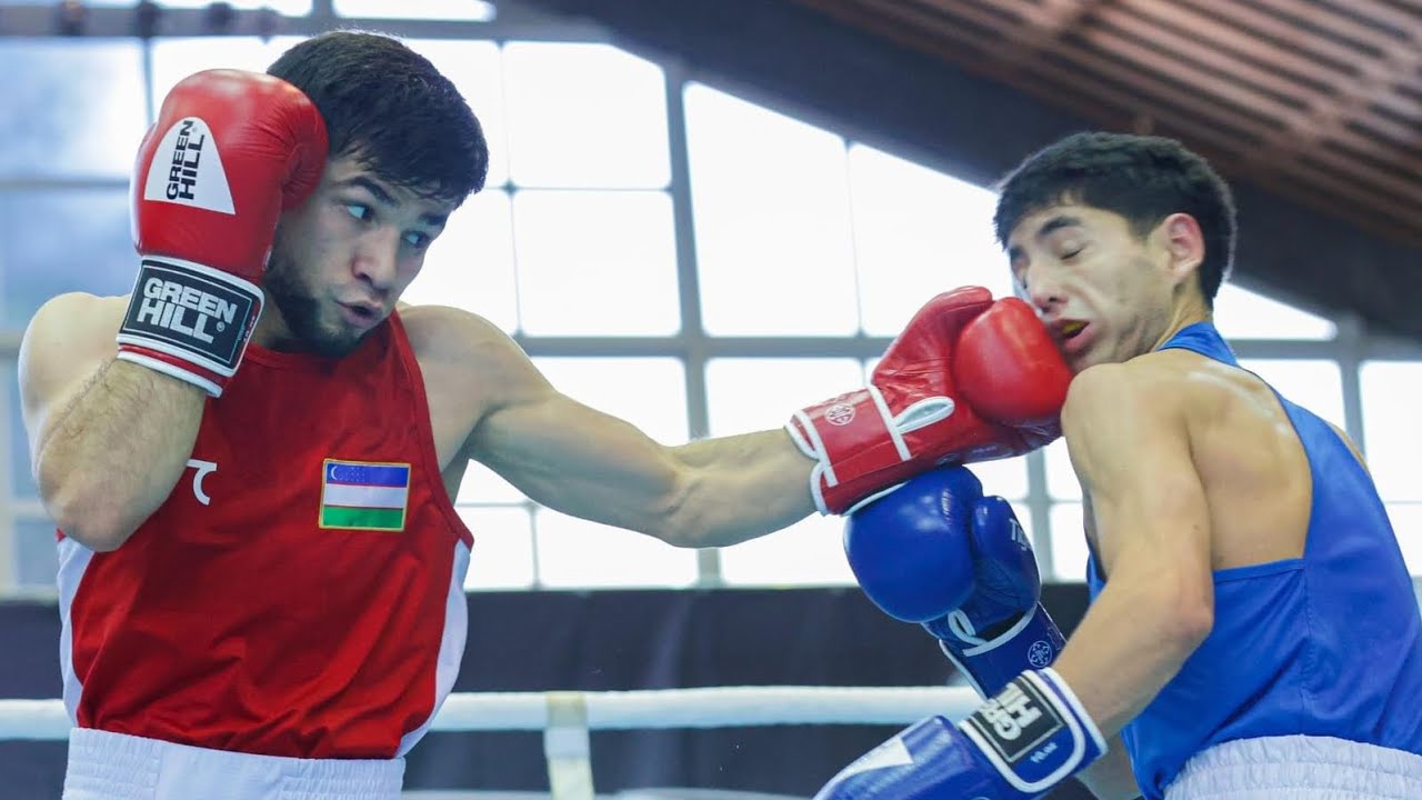 Shakhzod Muzaffarov (UZB) vs. Islam Torobaev (KGZ) Strandja Tournament 2024 (57kg) background