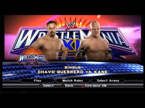 Chavo Guerreo vs Kane. WrestleMania 24. WWE 2K23 background