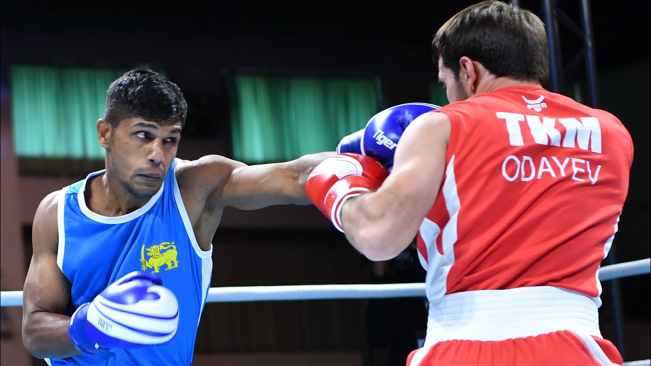 Saparmyrat Odayev (TKM) vs. Payagala Suranga (SRI) Asian Boxing Championships 2024 (67kg) backdrop