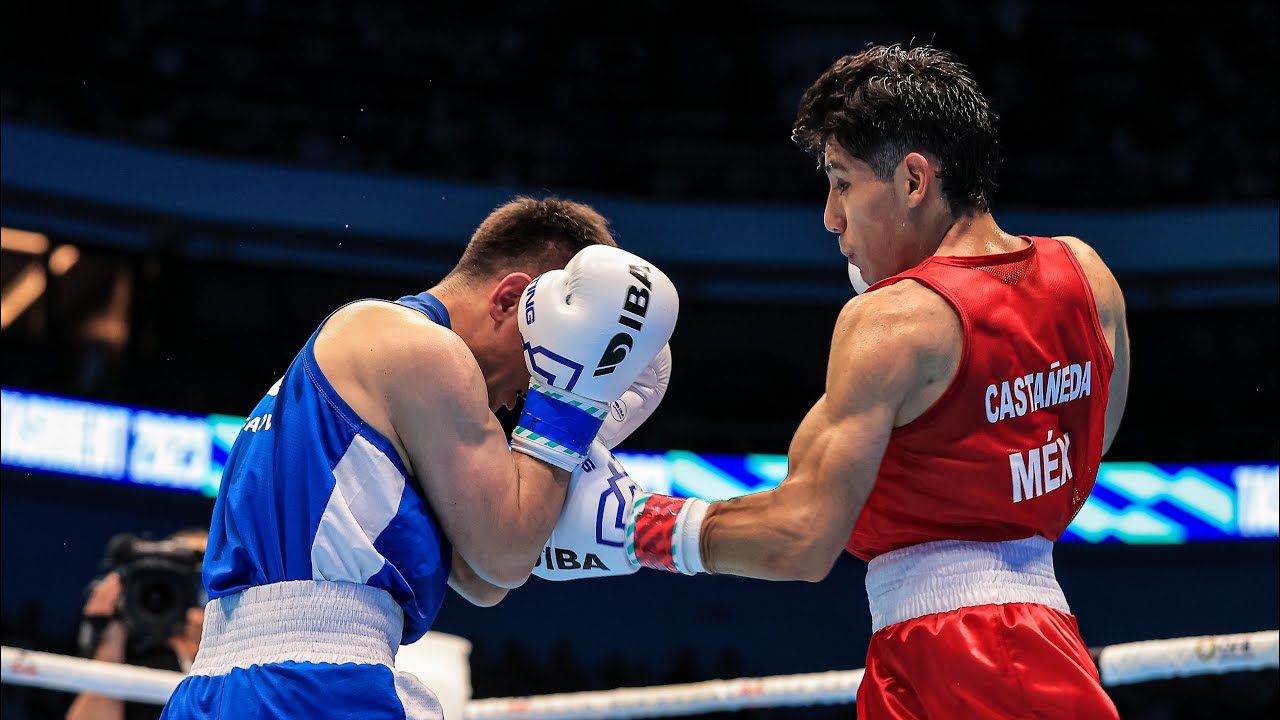Hasanboy Dusmatov (UZB) vs. Óscar Castañeda (MEX) IBA World Boxing Championships 2023 (51kg) backdrop