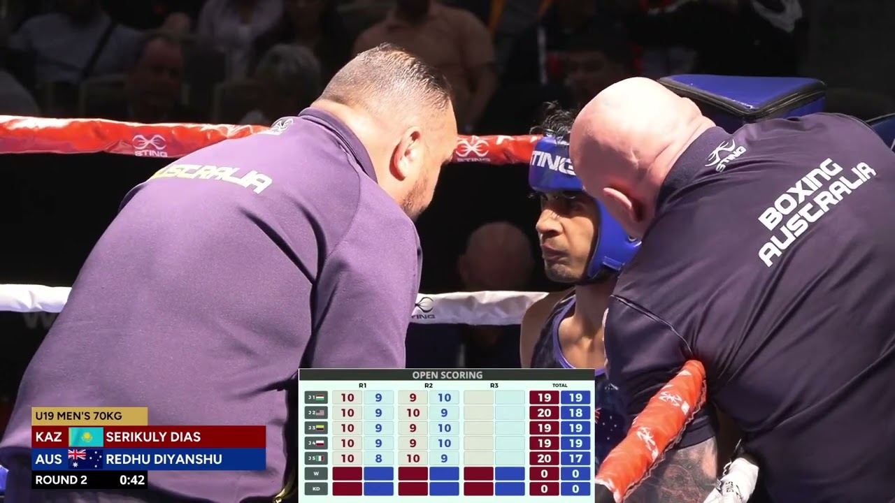 Diyanshu Redhu (AUS) vs. Dias Serikuly (KAZ) World Boxing U19 Championships 2024 QF's (70kg) backdrop