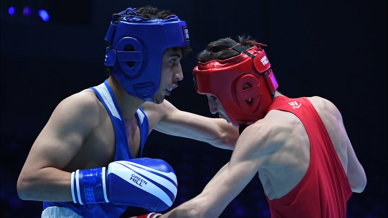 Amantur Dzhumaev (KGZ) vs. Anushervon Fazylov (TJK) Asian Youth Championships 2024 QF's (54kg) backdrop