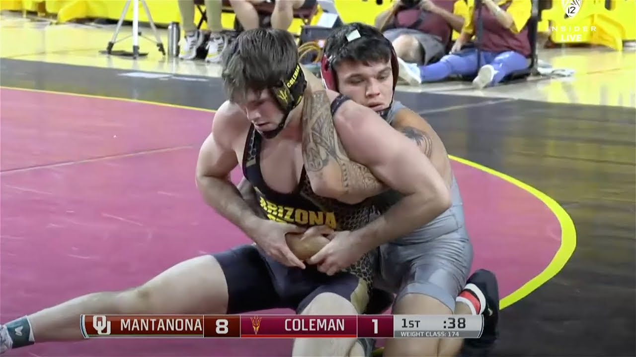 174lbs Anthony Mantanona Oklahoma maj dec Zane Coleman (Arizona State)
