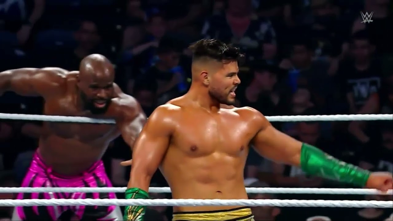 Baron Corbin & Apollo Crews vs Angel & Berto: SmackDown, Jul. 12, 2024 background