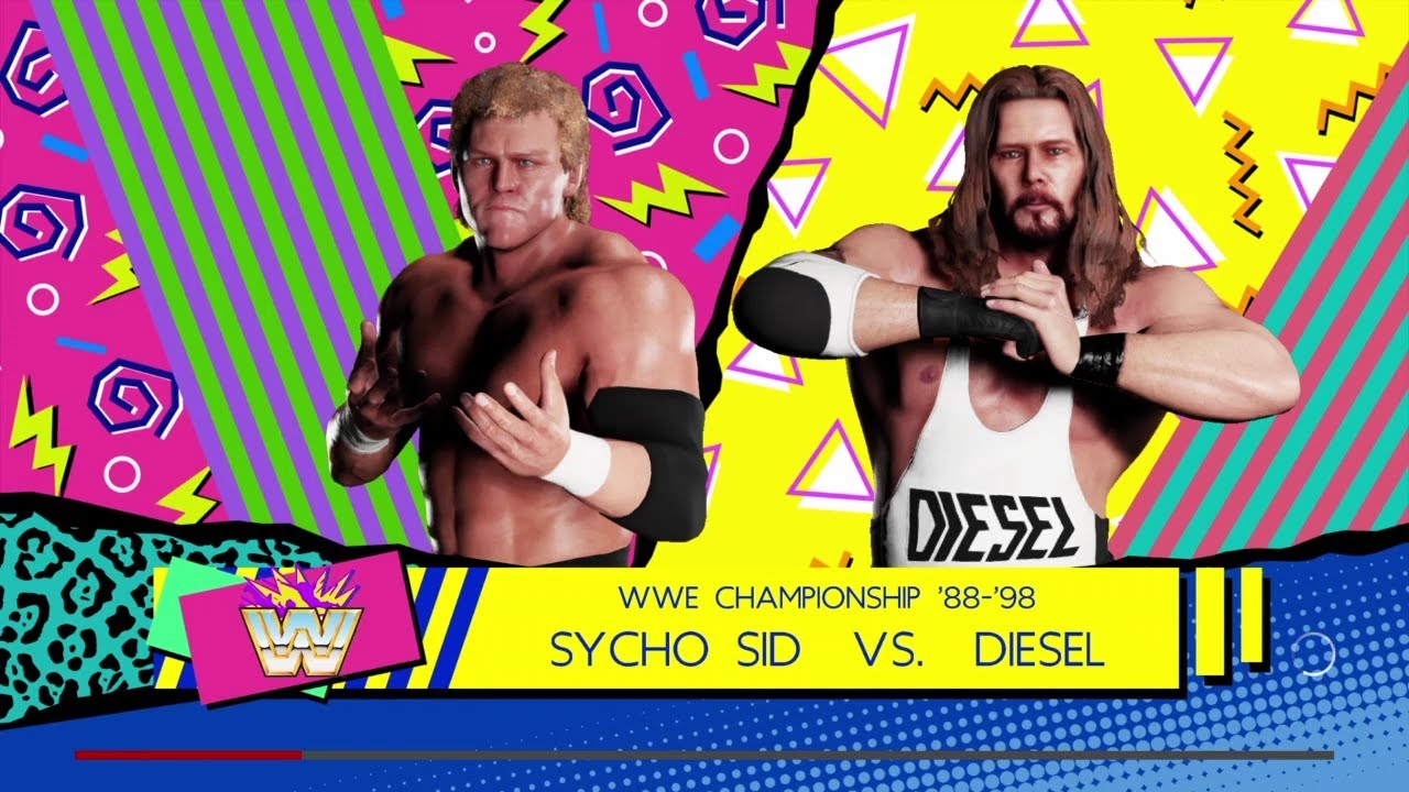 Sycho Sid vs Diesel. In Your House 1. WWE 2K18 background