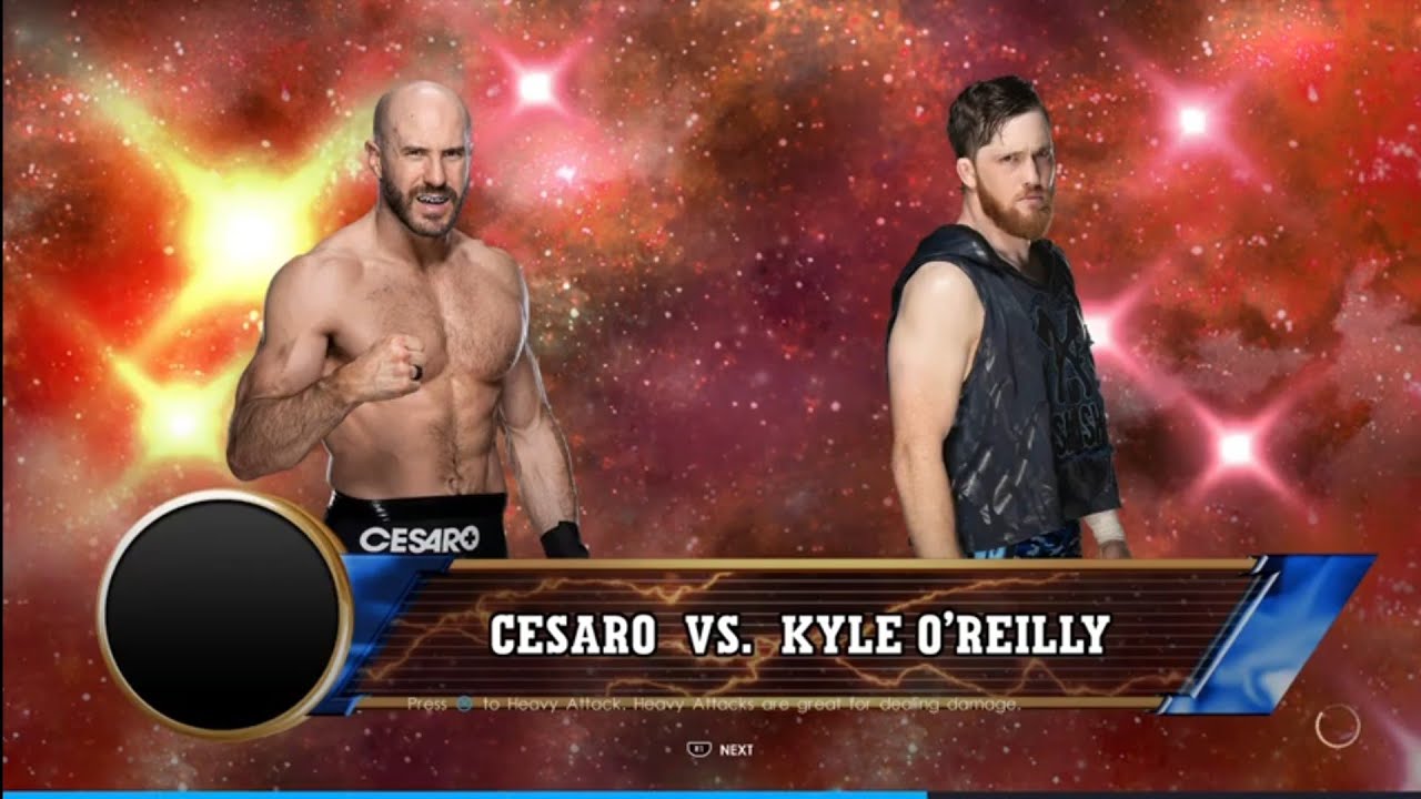 Cesaro vs Kyle O'Reiley Dynamite. WWE 2K22 backdrop