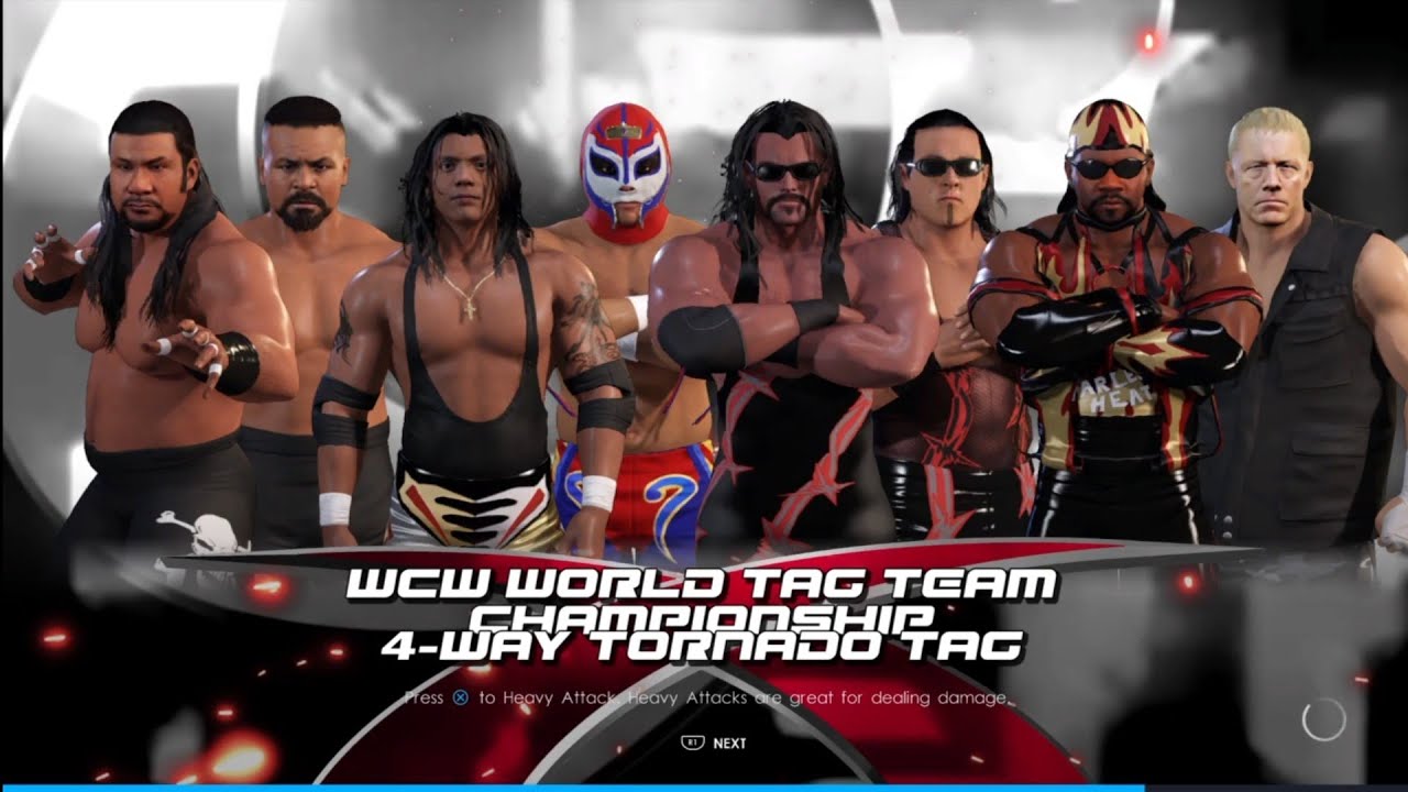 4 Way Elimination Tag Toronto Match. WCW New Blood Rising. WWE 2K22 background