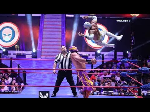 Octagón, Místico y Valiente Vs. Fuerza Guerrera, Euforia y Mephisto. Arena México background