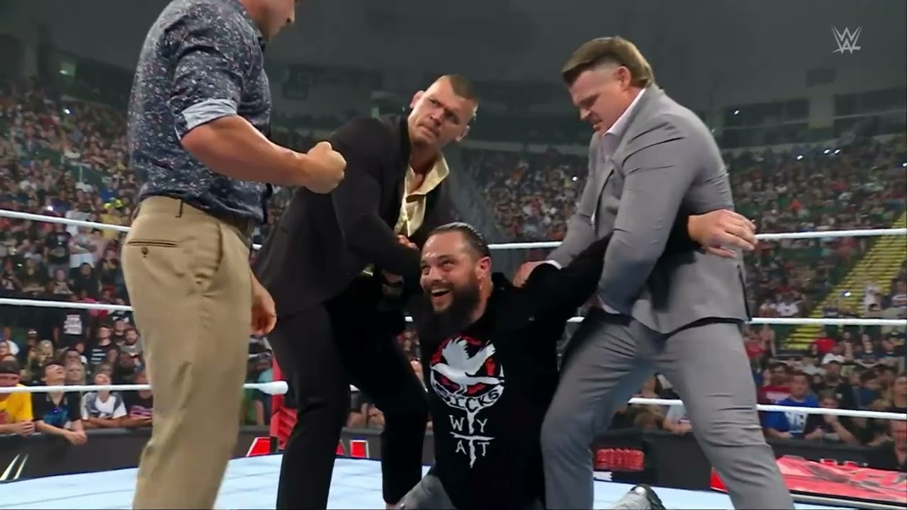 The Wyatt Sicks helps Bo Dallas from the attack of Chad Gable & Creed Brothers: Raw, Jul. 15, 2024 background