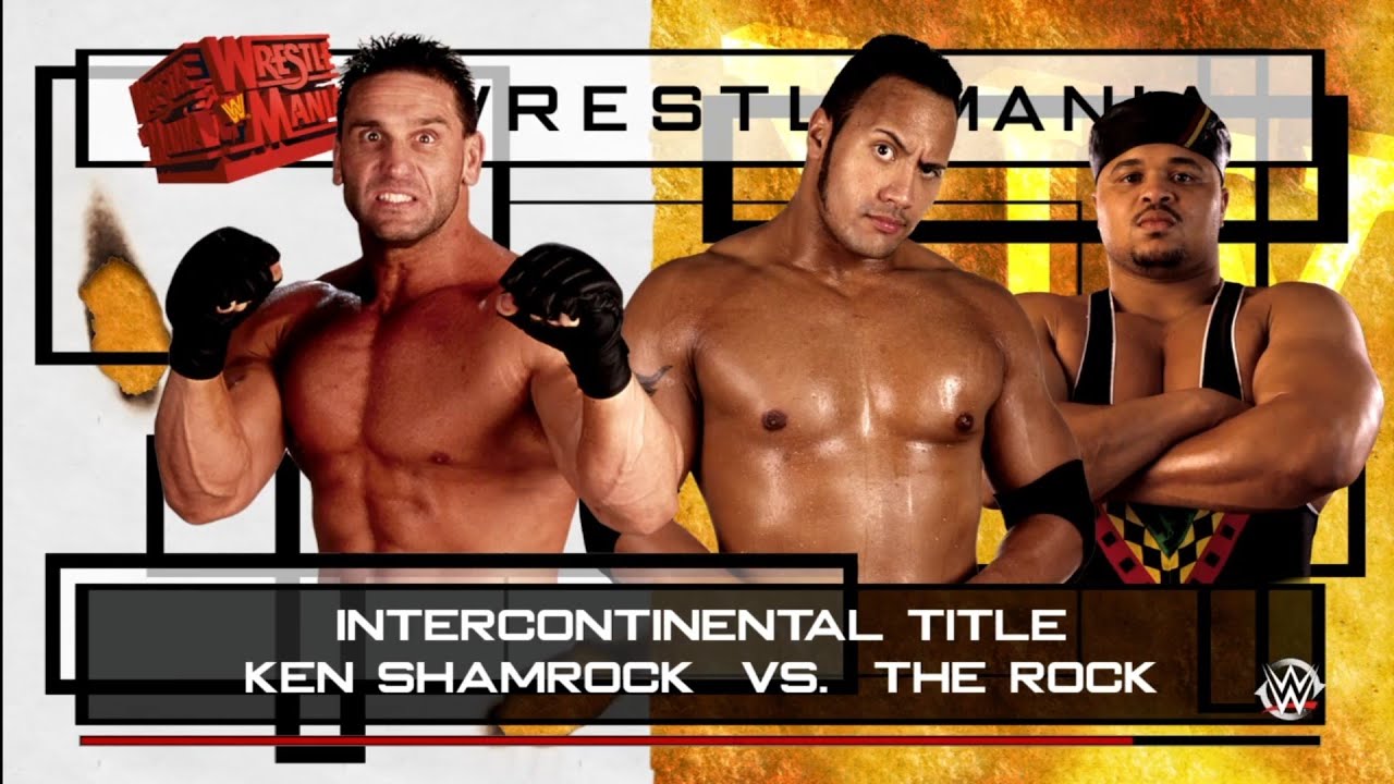 Ken Shamrock vs The Rock. Wrestlemania 14. WWE 2K16