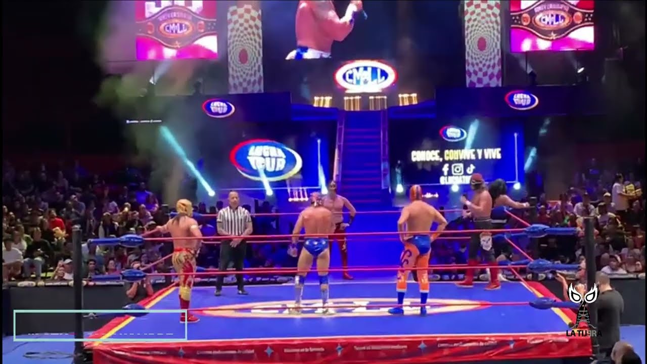 Hombre Bala Jr y Sangre Imperial se dan con todo y se meten con las máscaras ¿Llegan al 90 aniv? backdrop