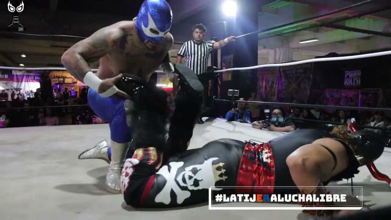Nieto de Lizmark, Huracán Ramírez Jr y Ciclón Ramírez Jr Vs Troyano, Zumbi y Rey Diablo backdrop