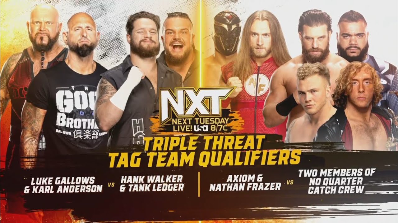 Axiom & Frazer vs No Quarter Catch Crew - Triple Threat Tag Team Qualifying Match | NXT 03/19/24 backdrop