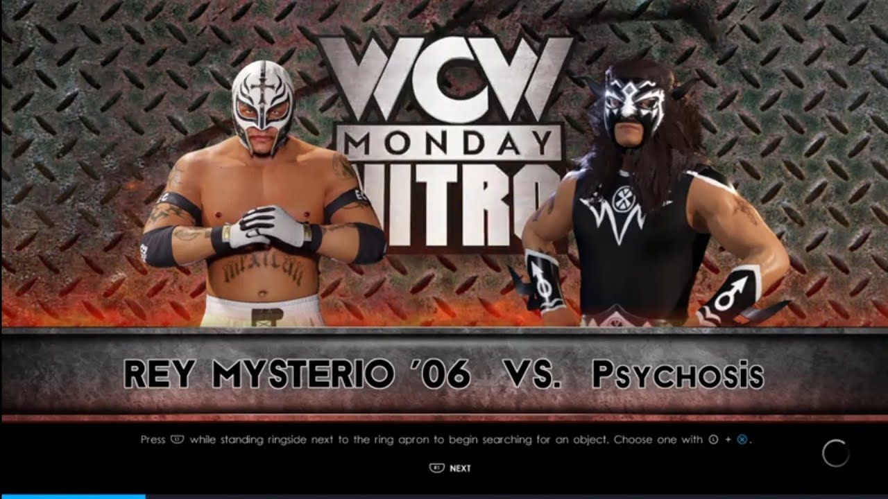 Rey Mysterio vs Psychosis. WCW Nitro. WWE 2K22 backdrop