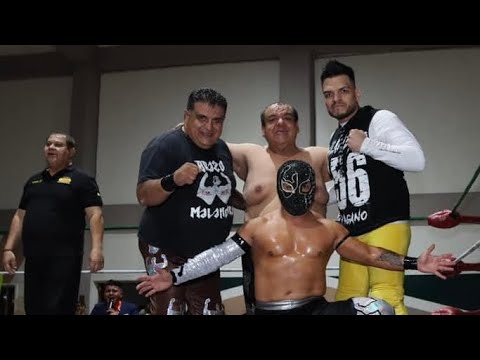 Máscara, B. Cibernético Jr, Súper Brazo y B. Platino Vs H. Mr. Niebla, Avatar, H. Olímpico y Black D background