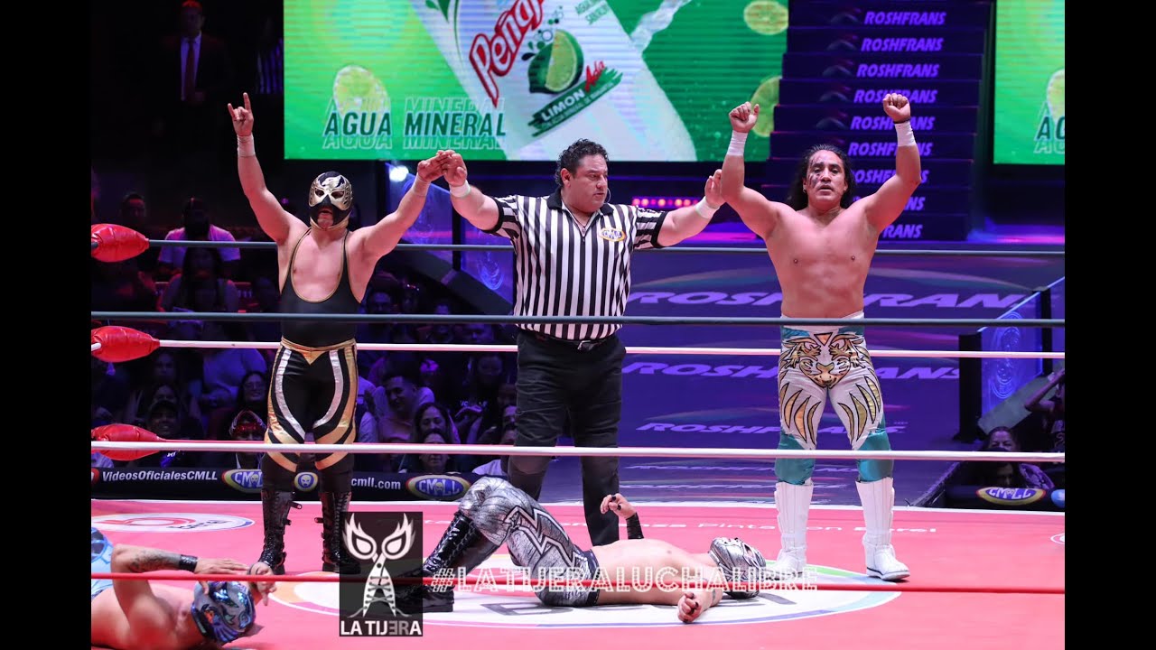 Triunfo claro de Leono y Halcón Suriano Jr ante los nuevos talentos Emperador Jr y Platino Kid background