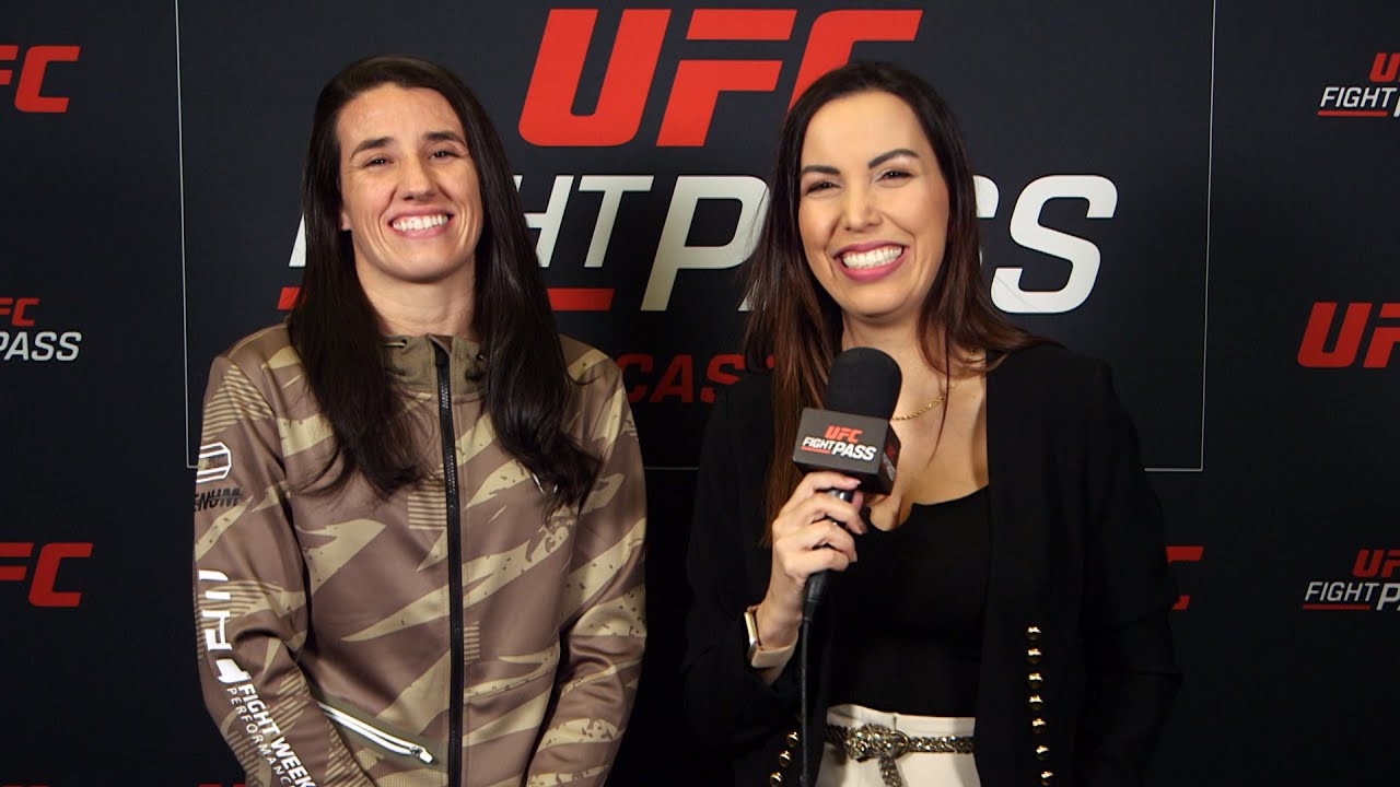 Marina Rodriguez comenta duelo brasileiro com Jéssica "Bate-Estaca" Andrade no UFC 300 background