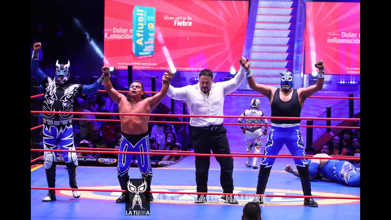 Virus, Luciferno y Cancerbero dejan en la lona a Blue Panther Jr, Dark Panther y Cachorro background