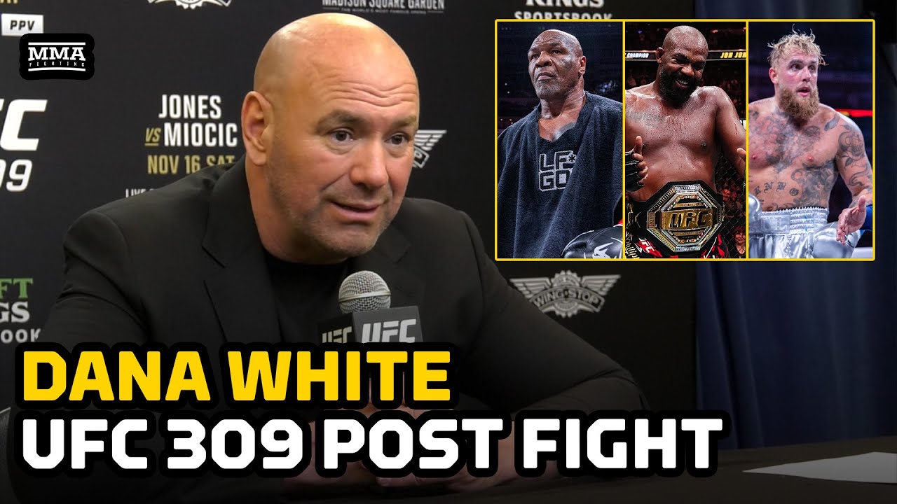 Dana White Reacts to Tyson vs. Paul, UFC 309, Jon Jones & Donald Trump’s Win | MMA FIghting background