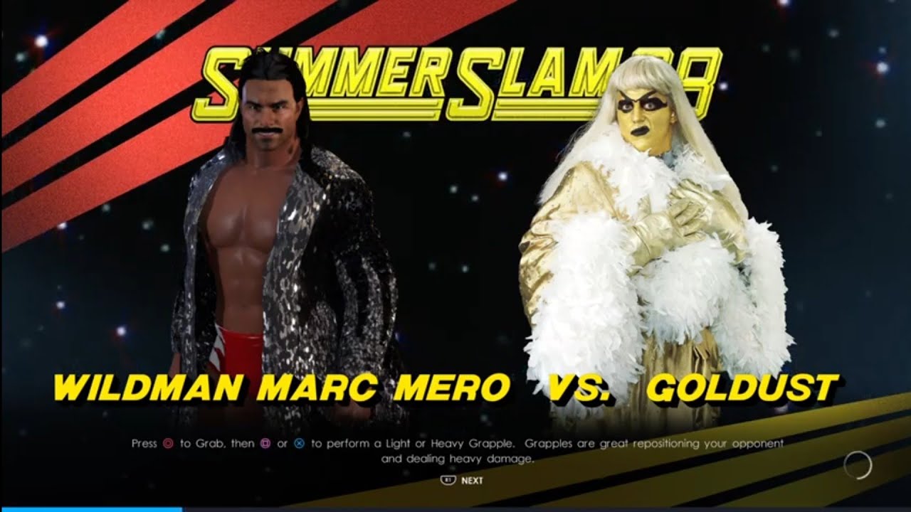 Mark Mero vs Goldust Summerslam 96. WWE 2K22 background