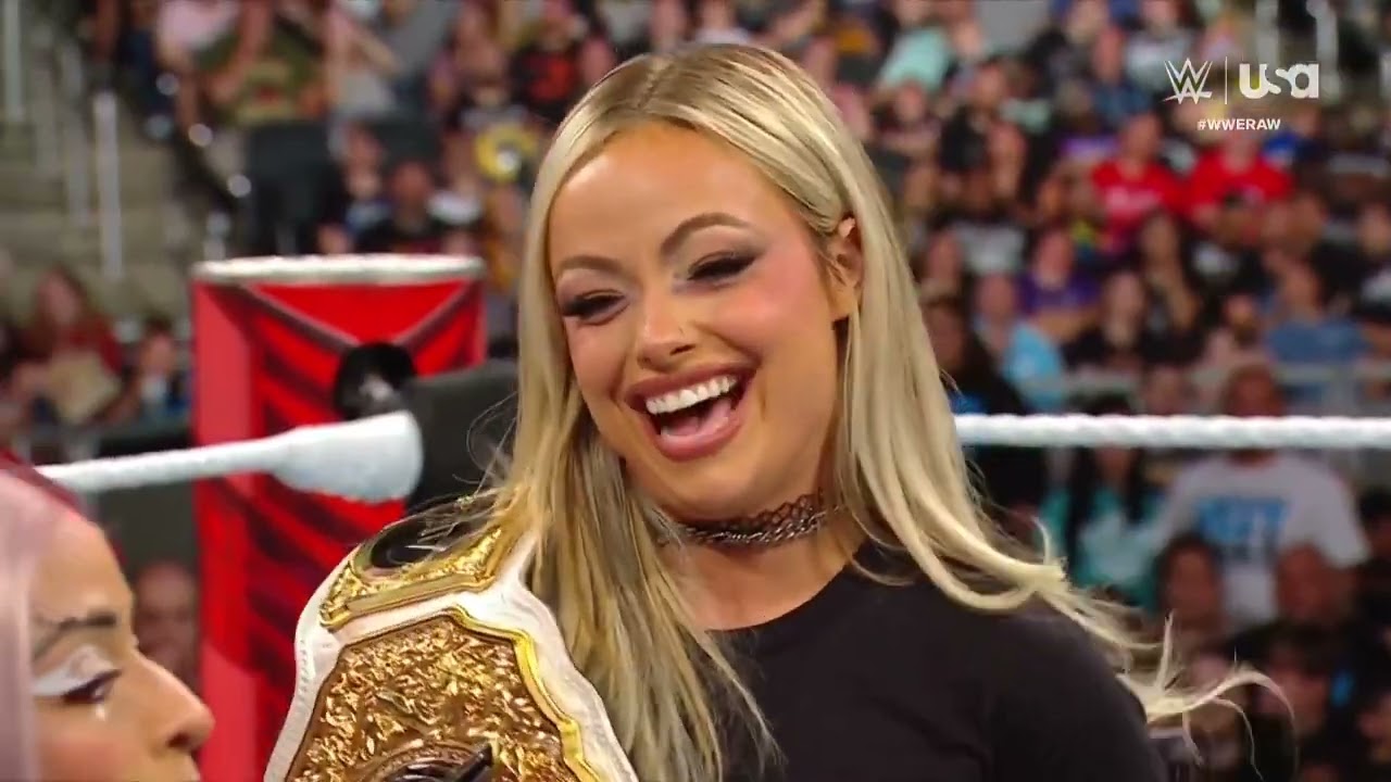 Dominik Mysterio defends Liv Morgan against Rey Mysterio and Zelina Vega: Raw, Jun. 24, 2024 background