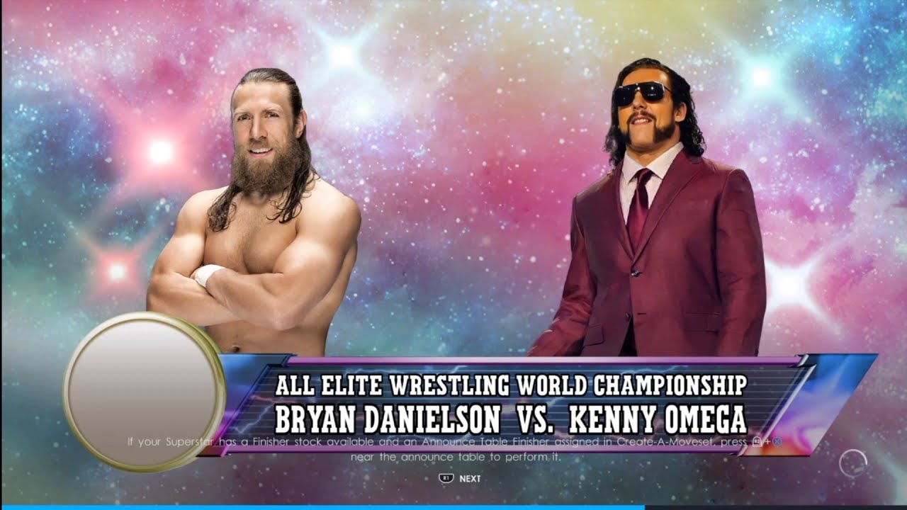 Bryan Danielson vs Kenny Omega AEW Title Match Dynamite. WWE 2K22 background