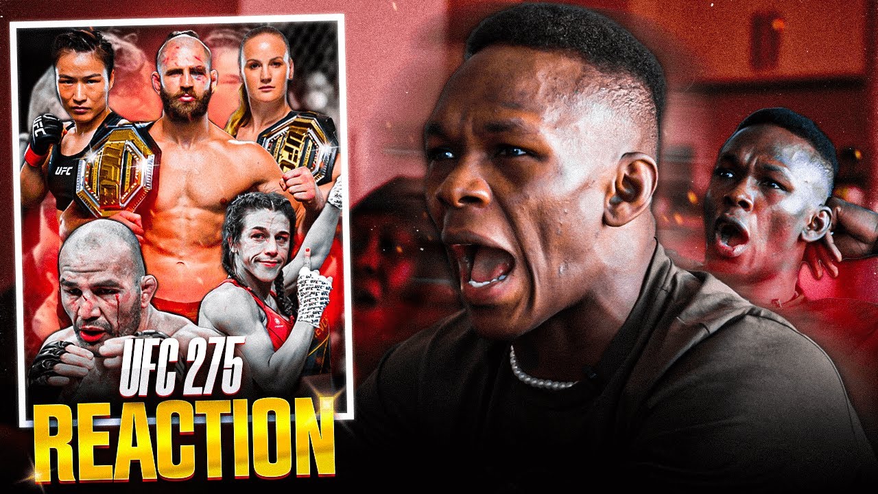 Israel Adesanya Reacts to INSANE UFC 275 PPV background
