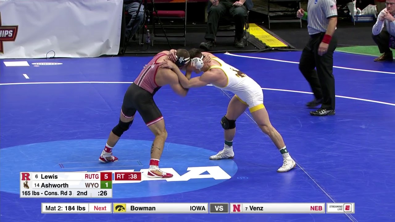 2018 NCAA Wrestling 165lbs: Richie Lewis (Rutgers) dec Branson Ashworth (Wyoming)