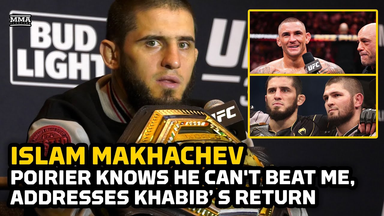 Islam Makhachev: Dustin Poirier Knows He Can't Beat Me, Talks Khabib's Return | UFC 302 background