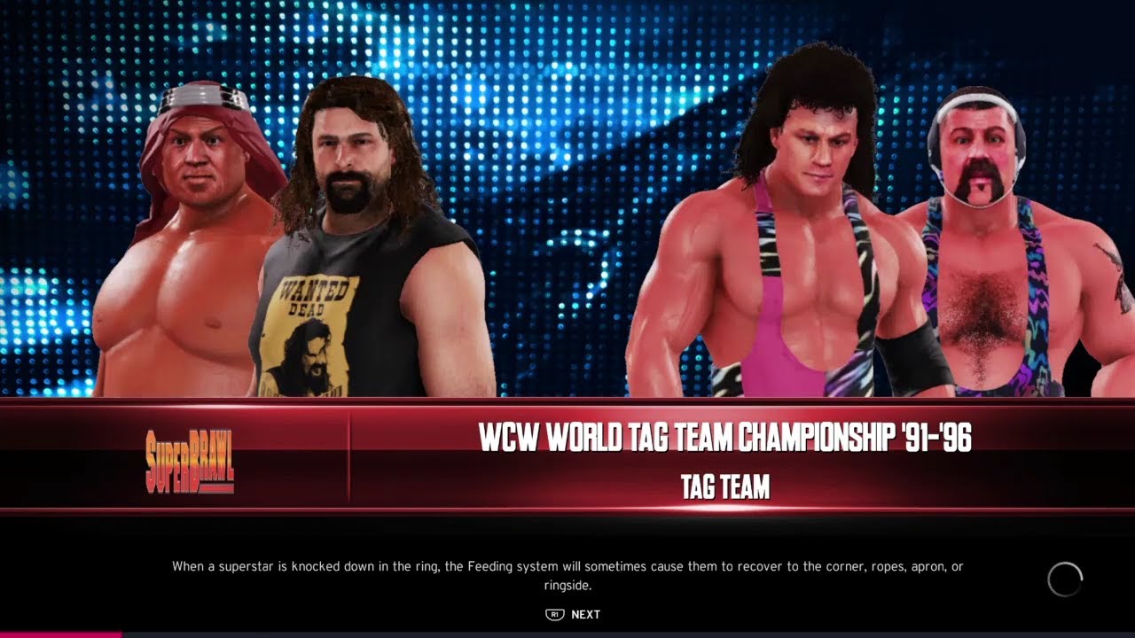 Cactus Jack & Abdullah vs Steiner Brothers. Superbrawl 2. WWE 2K20 background