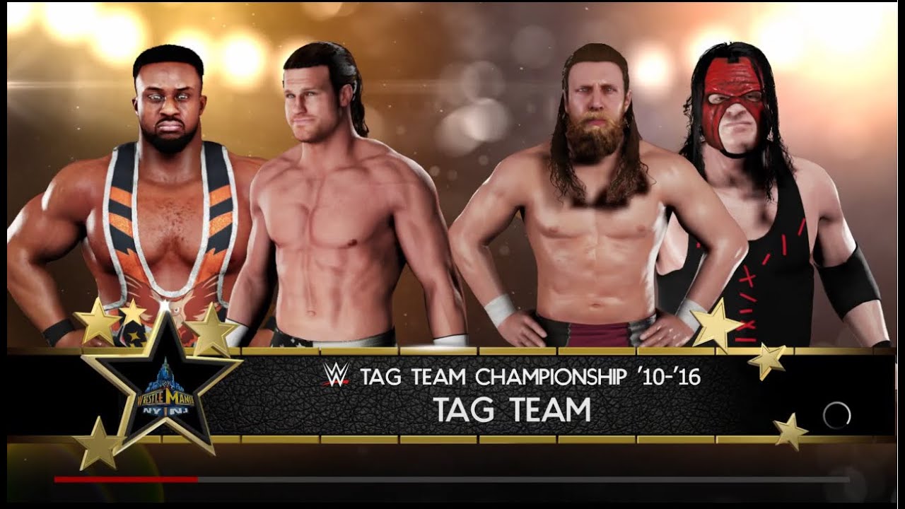 Big E & Dolph Ziggler vs Team Hell No WrestleMania 29. WWE 2K18 backdrop