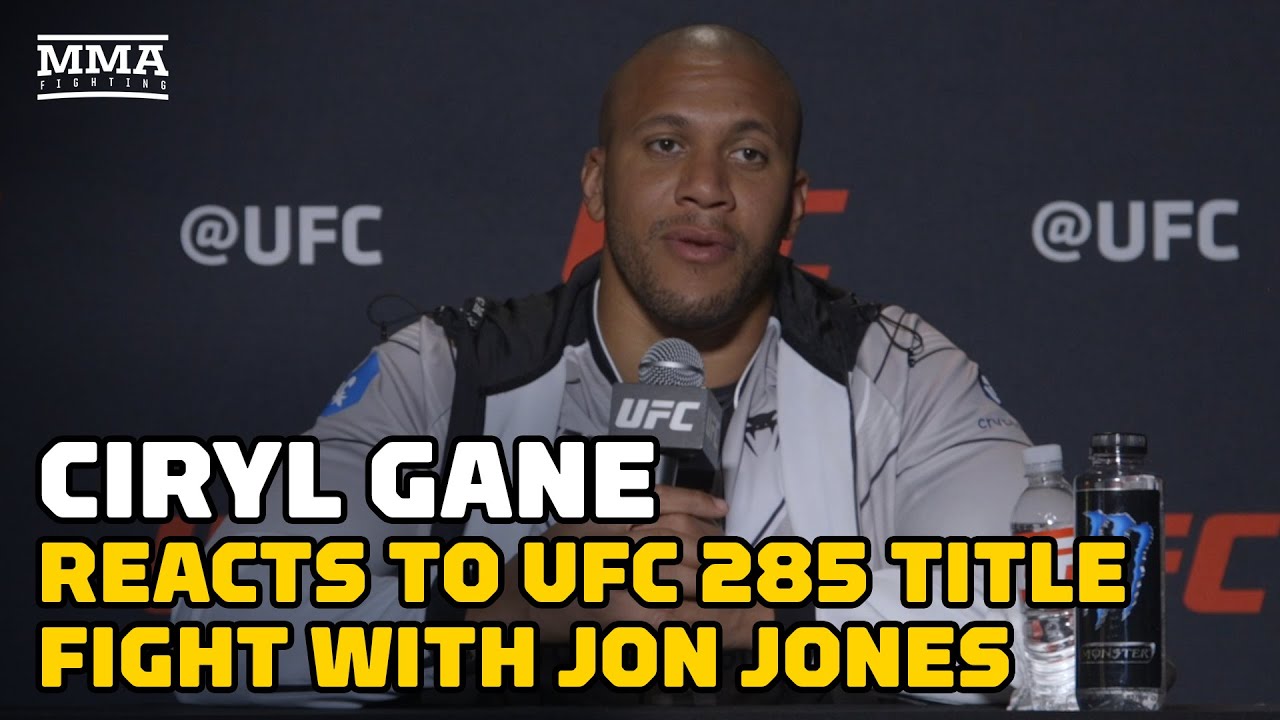 Ciryl Gane Reacts to UFC 285 Title Fight With Jon Jones | UFC Vegas 67 | MMA Fighting background