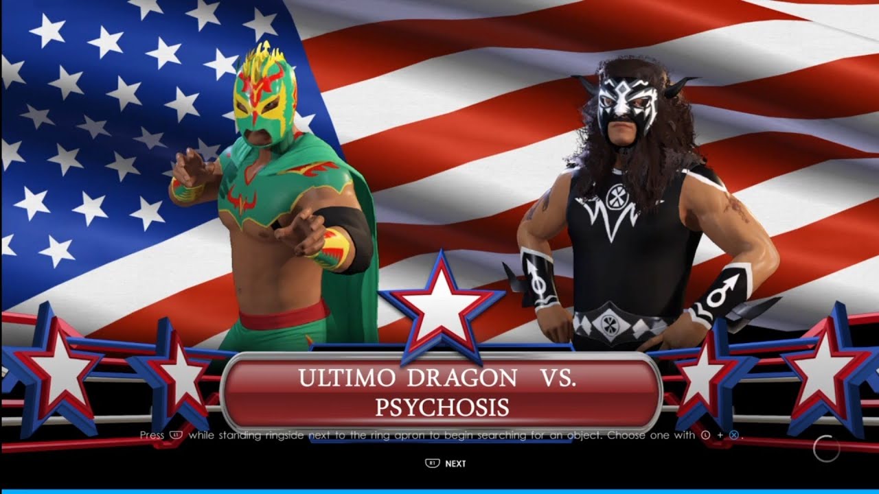 Ultimo Dragon vs Pychosis. The Great American Bash 97. WWE 2K22 background