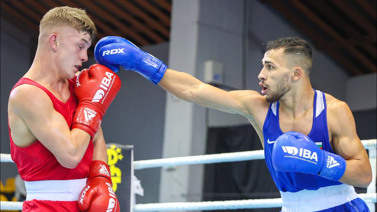 Radoslav Rosenov (BUL) vs. Owain Harris-Allan (WAL) EUBC U23 Championships 2024 (60kg) background