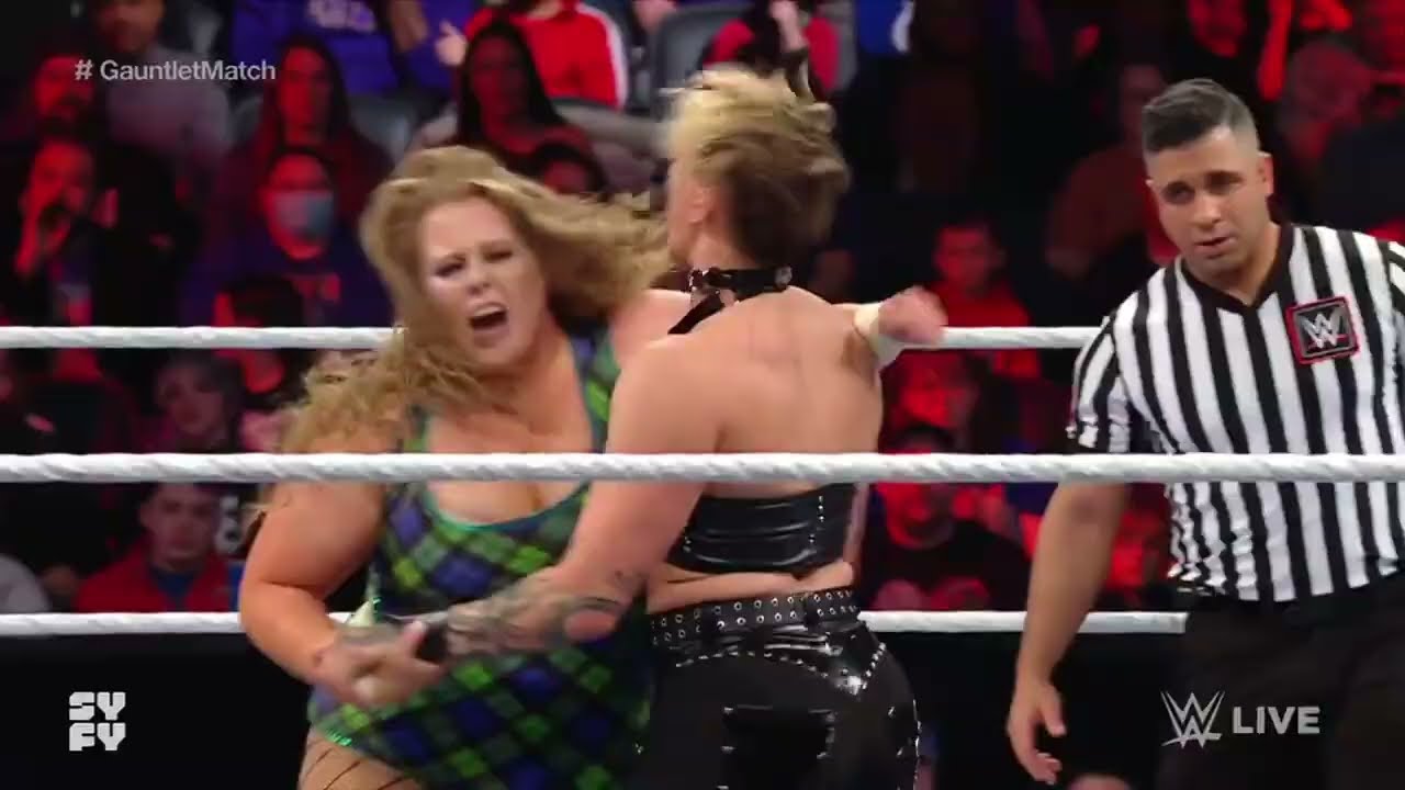 WWE RAW RHEA RIPLEY VS DOUDROP 02/14/22 backdrop