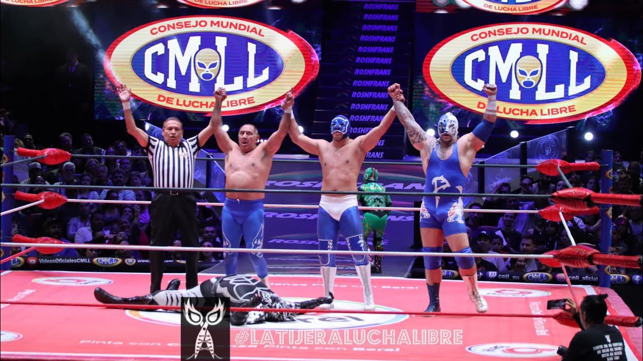Reporte CMLL: Blue Panther, H.Blue Panther y Blue Panther Jr Vs Kraneo y los Gemelos Diablo background