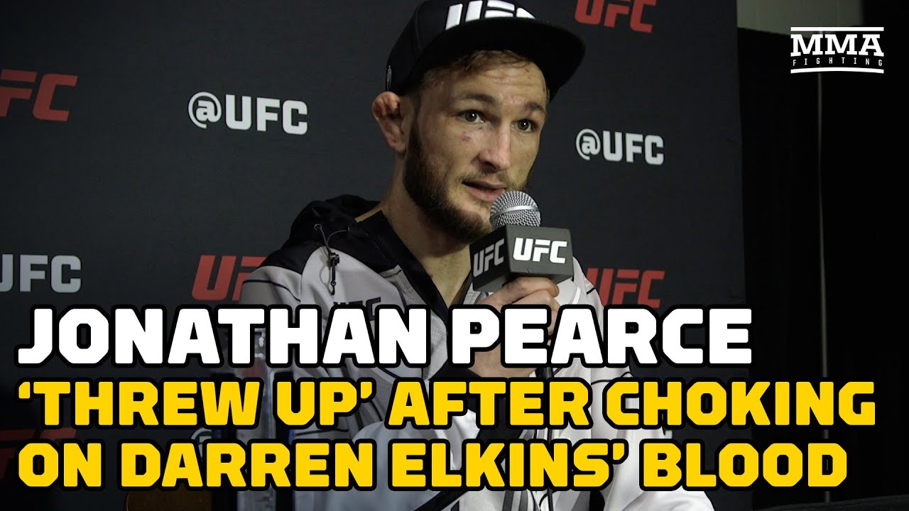 Jonathan Pearce 'Threw Up' After Choking On Darren Elkins' Blood | UFC Orlando | MMA Fighting background