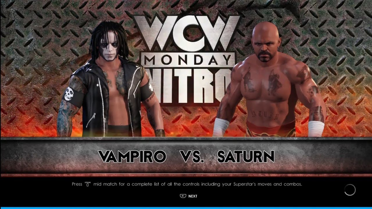 Vampiro vs Saturn. Monday Nitro. WWE 2K22 backdrop